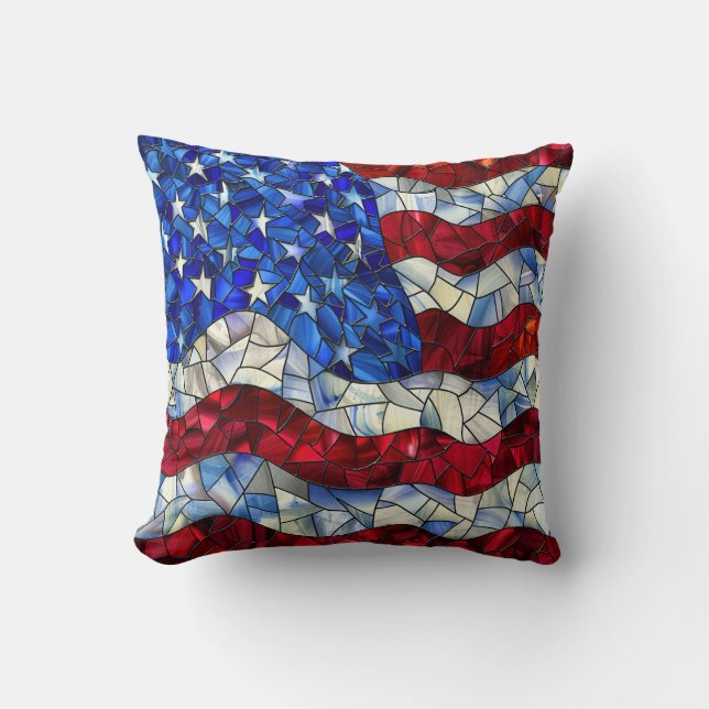 Oreiller à lancer en verre à drapeau américain (Recto)