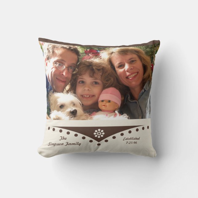 Oreiller à lancer familial — Image de famille (Recto)