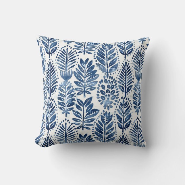 Oreiller à lancer Feuille bleu (Recto)