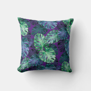 Oreiller à lancer Feuilles de Monstera Tropical