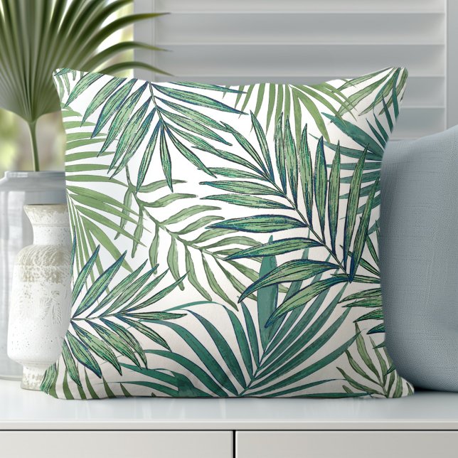 Oreiller à lancer Feuilles de palme (Explore Totally Coast's Exclusive Pillow Designs.)