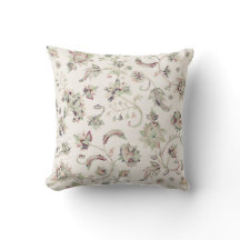 Oreiller à lancer floral blanc Jacobéen