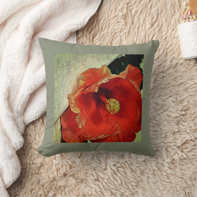 Oreiller à lancer FLORAL/ORANGE HIBISCUS (Couverture)