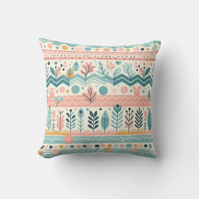 Oreiller à lancer floral Pastel (Recto)