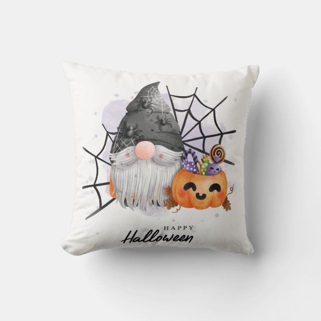 Oreiller à lancer Gnome Halloween mignon (Recto)