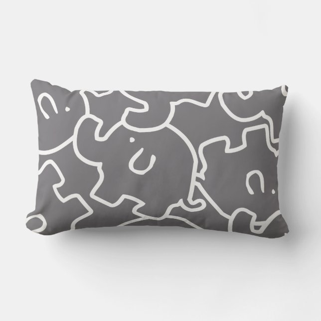 Oreiller à lancer gris et blanc (Recto)
