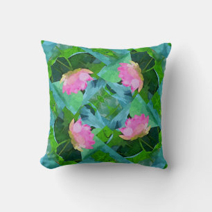 Oreiller à lancer - Lotus rose Abstrait