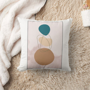 Oreiller à lancer minimaliste Boho - Tons neutres 