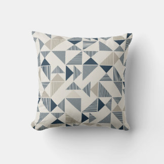 Oreiller à lancer Motif géométrique bleu et beige