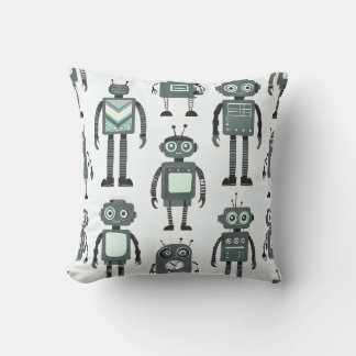 Oreiller à lancer Motif Robot Rétro