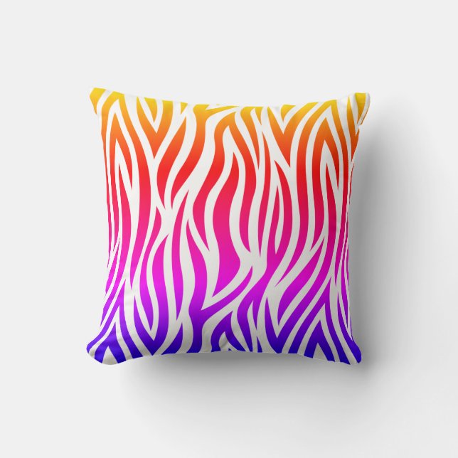 Oreiller à lancer multicouleur Zebra (Recto)