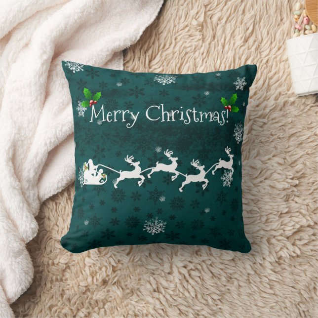 Oreiller à lancer Père Noël turquoise (Couverture)