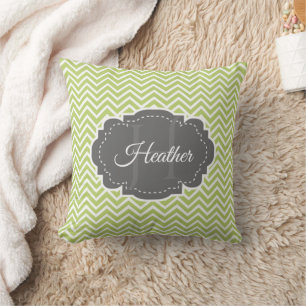 Oreiller à lancer personnalisé Chevron vert