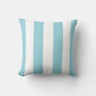 Oreiller à lancer rayé bleu et blanc de l'île