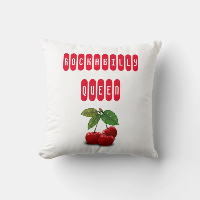 Oreiller à lancer Rockabilly Queen Retro (Recto)
