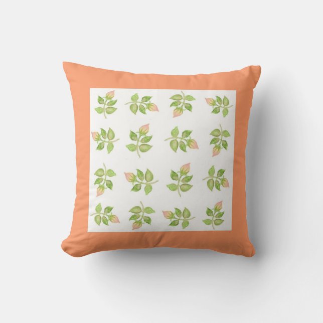 Oreiller à lancer rose, Coussin, Bordure d'abricot (Recto)