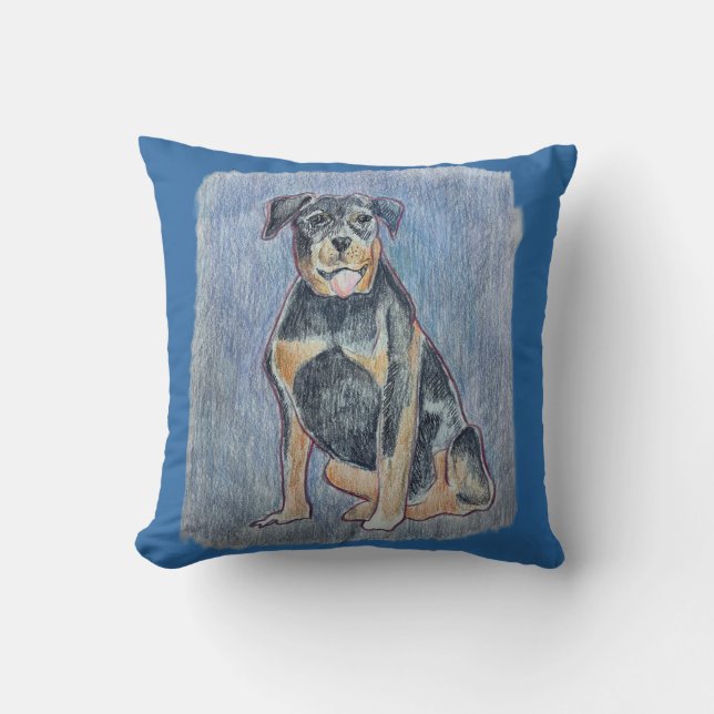 Oreiller à lancer Rottweiller (Recto)