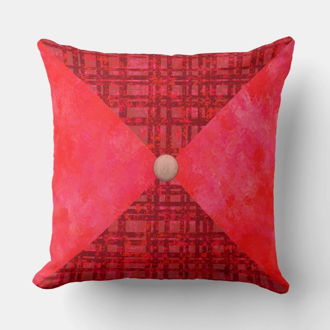 Oreiller à lancer rouge et à vérifier (Recto)