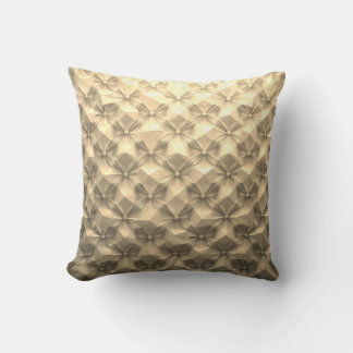 Oreiller à lancer texturé d'or géométrique