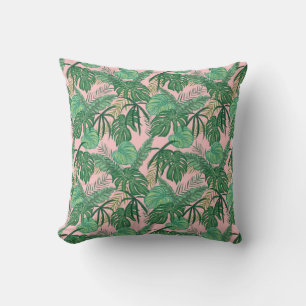 Oreiller à lancer Tropical Reversible Feuille vert