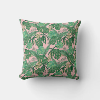 Oreiller à lancer Tropical Reversible Feuille vert
