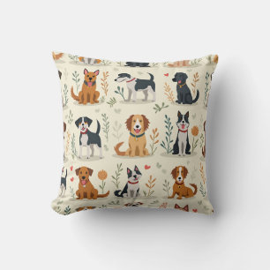 Oreiller à motif Amour de chiot