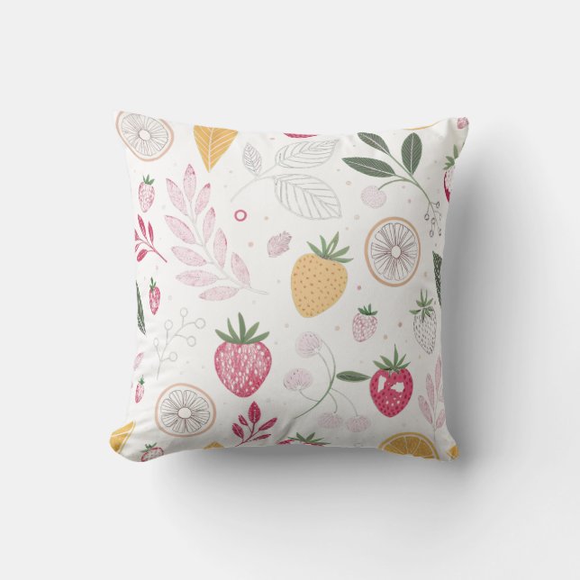 Oreiller à motif de jardin de fruits frais (Recto)