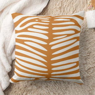 Oreiller à motif zèbre Ocre et Blanc Cassé