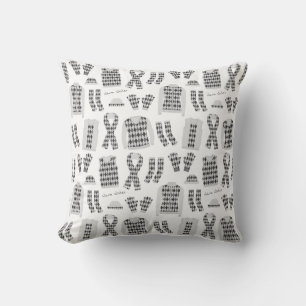 Oreiller à motifs Argyle gris