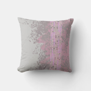 oreiller à pois abstrait gris violet foncé de la m