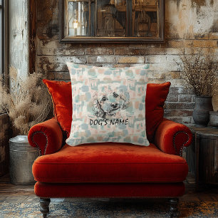 Oreiller à portrait de caniche personnalisé coup d