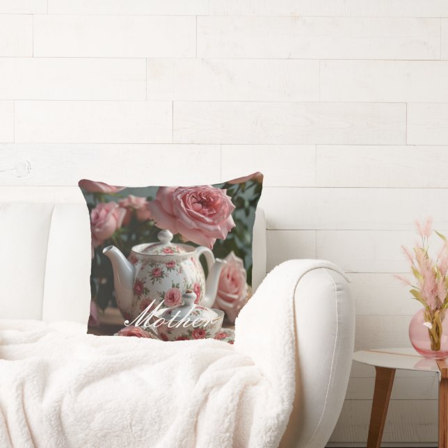 Oreiller à Thé Rose Chou Rose (Canapé)