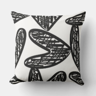 Oreiller Abstrait de coeur noir