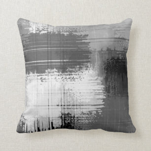 Oreiller Abstrait gris noir