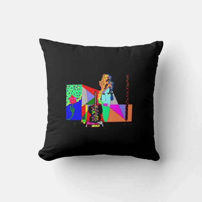 Oreiller Abstrait Lady Black Throw (Recto)