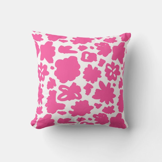 Oreiller Abstrait Motif rose Fleur (Recto)
