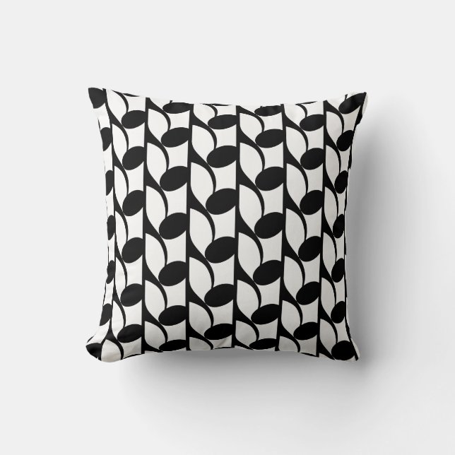 Oreiller Abstrait noir et blanc moderne (Recto)