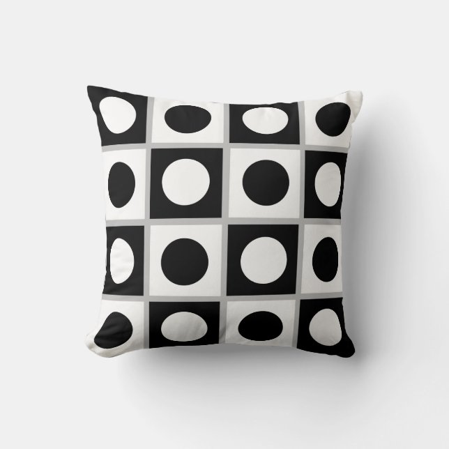 Oreiller Abstrait noir et blanc moderne (Recto)