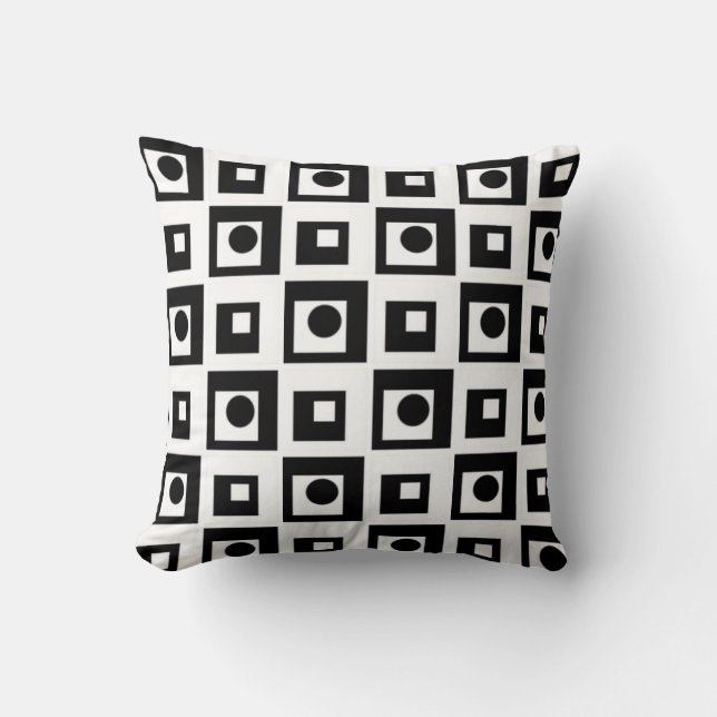 Oreiller Abstrait noir et blanc moderne (Recto)