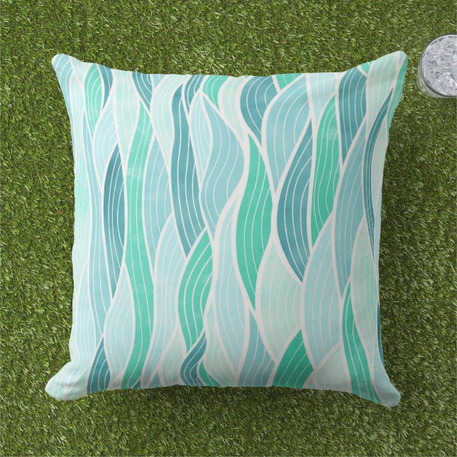 Oreiller Abstrait Pastel Vert (Herbe)