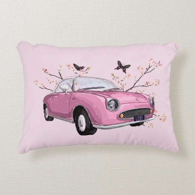 Oreiller accent Figaro rose - coussin de sol (Devant)