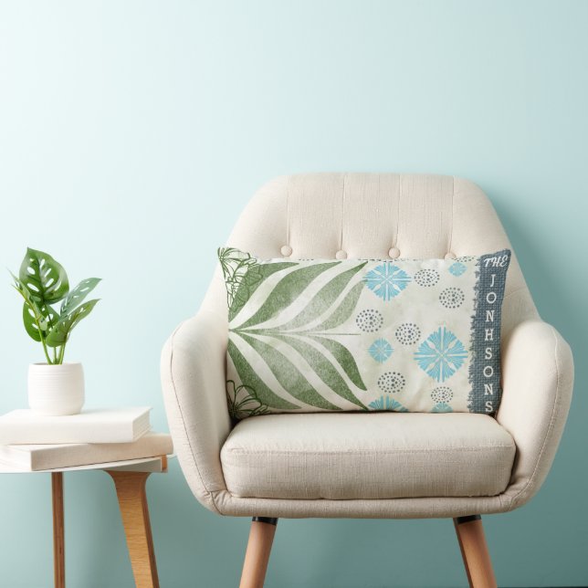 Oreiller Accent Nom de Famille Feuille Élégante (Chaise)