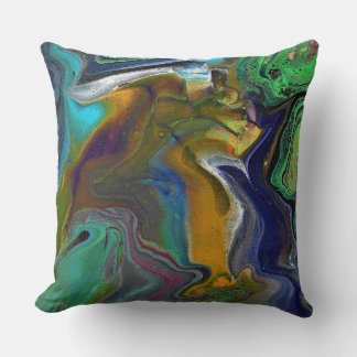Oreiller accentuel abstrait 3 couleurs indécis