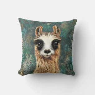 Oreiller amusant avec Llama curieuse