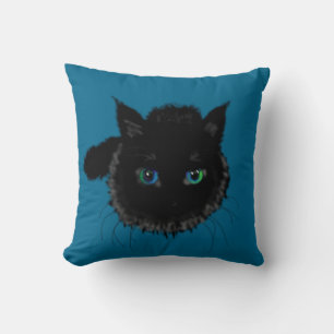 Oreiller avec chat noir