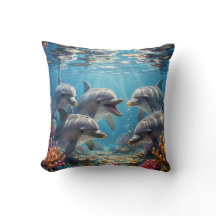 Oreiller avec dauphins.