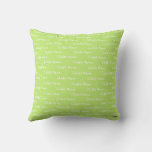 Oreiller avec nom d'enfant LimeGreen HAMbyWG