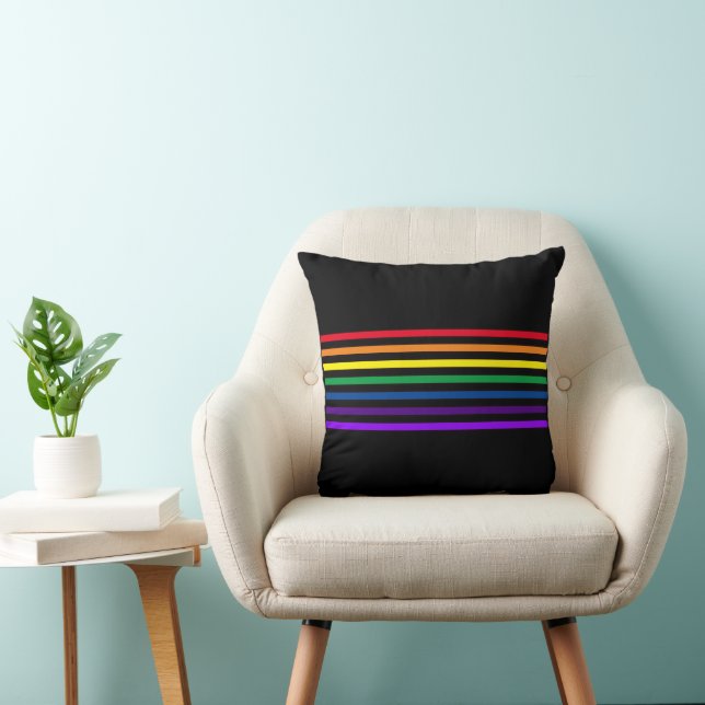 Oreiller - Barres de couleur arc-en-ciel (Chaise)