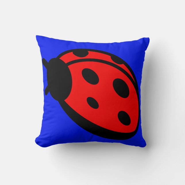 Oreiller bleu foncé Lady Bug (Recto)