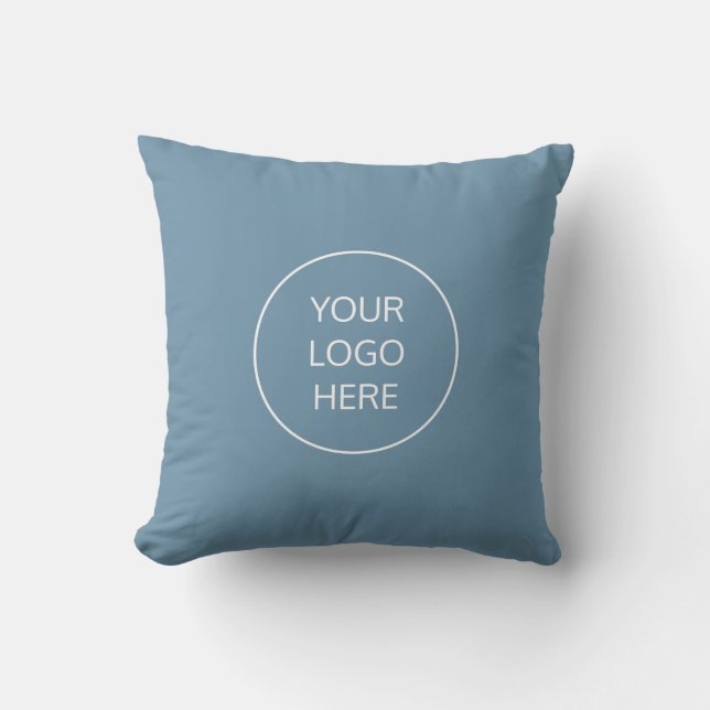 Oreiller bleu gris logo d'entreprise (Recto)